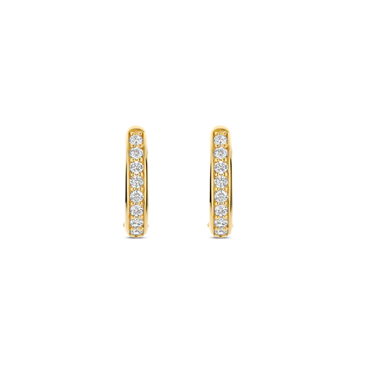 TISENTO GOLD CZ OVAL HOOP EARRINGS