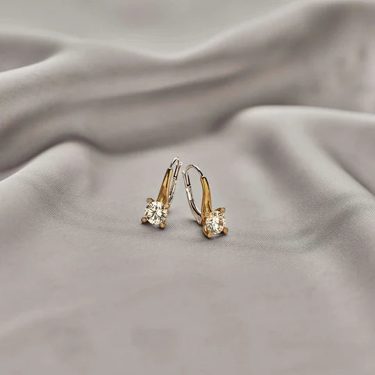 TISENTO GOLD ON SIL CZ DROP EARRINGS