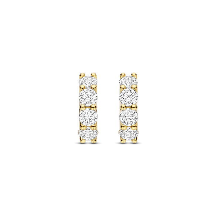 TISENTO GOLD CZ HUGGIE HOOP EARRINGS
