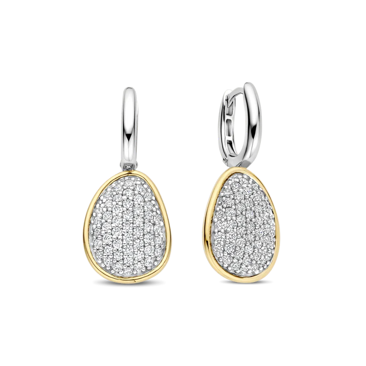 TISENTO PEAR SHAPED CZ DROP EARRINGS