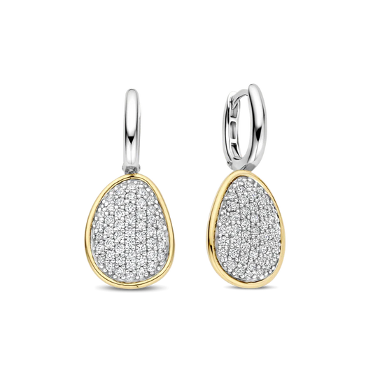 TISENTO PEAR SHAPED CZ DROP EARRINGS