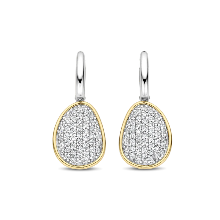 TISENTO PEAR SHAPED CZ DROP EARRINGS