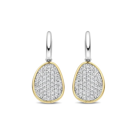 TISENTO PEAR SHAPED CZ DROP EARRINGS
