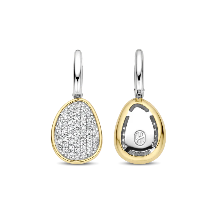 TISENTO PEAR SHAPED CZ DROP EARRINGS