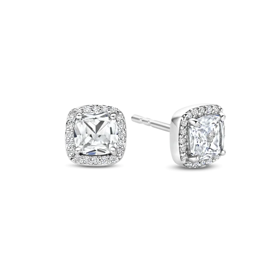 TISENTO CZ HALO STUD EARRINGS
