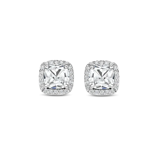 TISENTO CZ HALO STUD EARRINGS