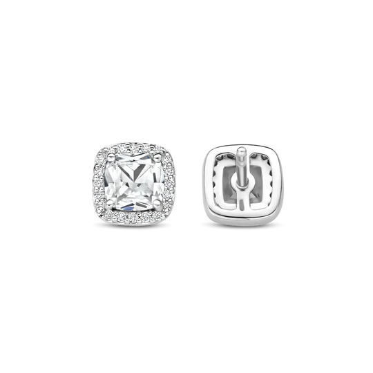 TISENTO CZ HALO STUD EARRINGS