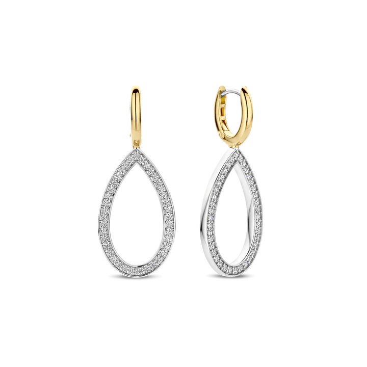 TISENTO OPEN TEARDROP CZ EARRINGS