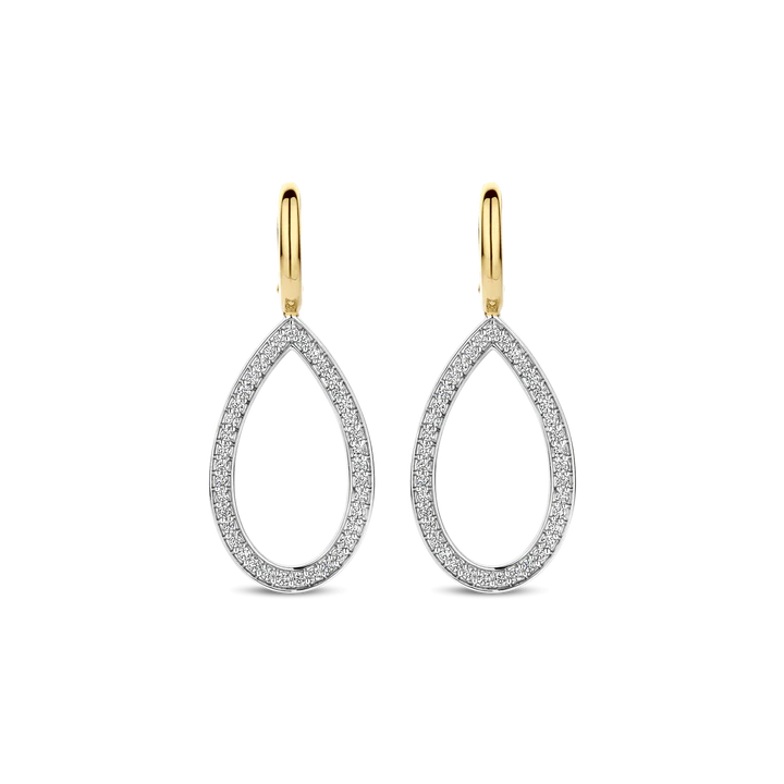 TISENTO OPEN TEARDROP CZ EARRINGS