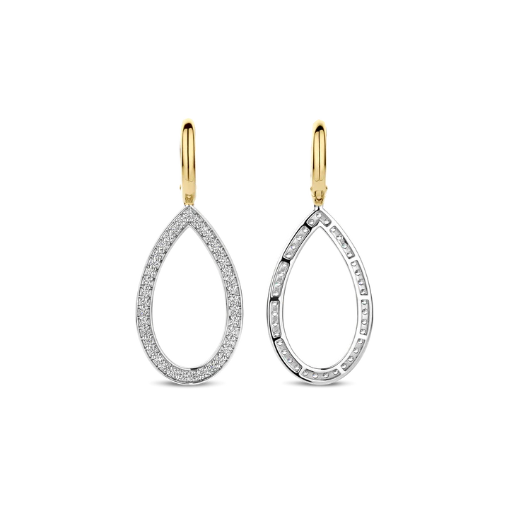 TISENTO OPEN TEARDROP CZ EARRINGS