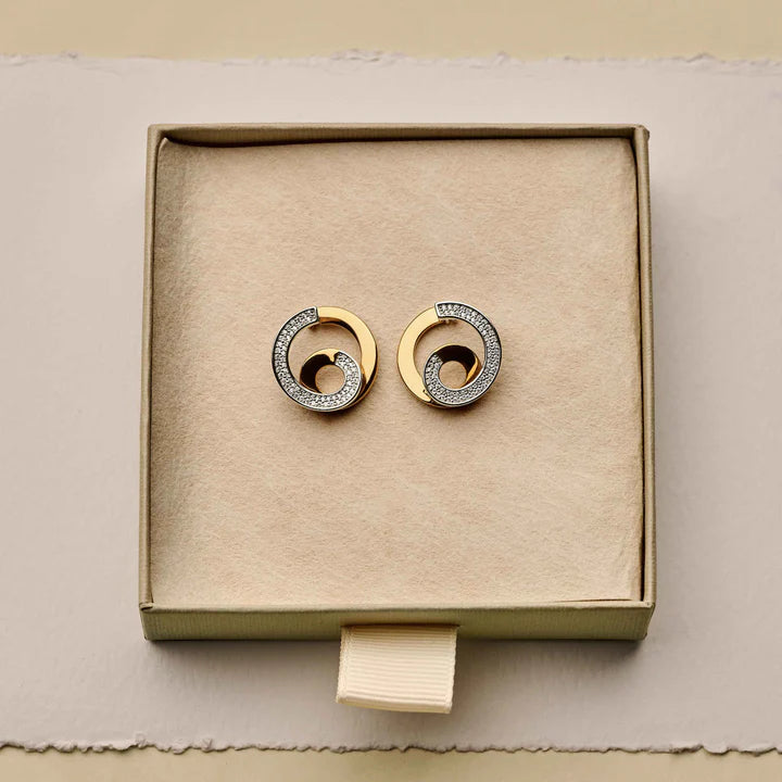 TISENTO CZ SWIRL DROP EARRINGS