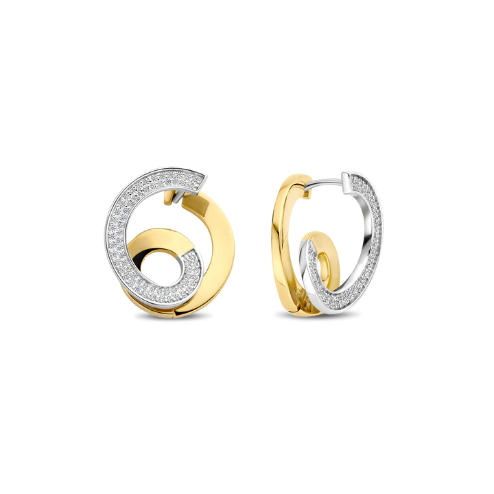 TISENTO CZ SWIRL DROP EARRINGS