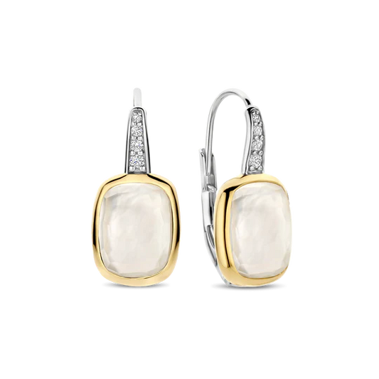 TISENTO MOTHER OF PEARL CZ DROP EARRINGS