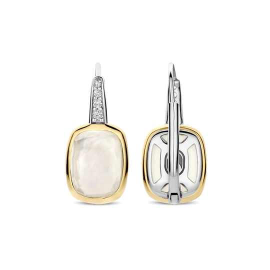 TISENTO MOTHER OF PEARL CZ DROP EARRINGS