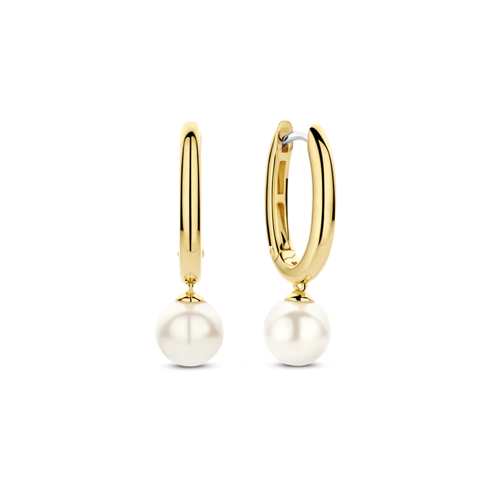 TISENTO GOLD PEARL DROP EARRINGS
