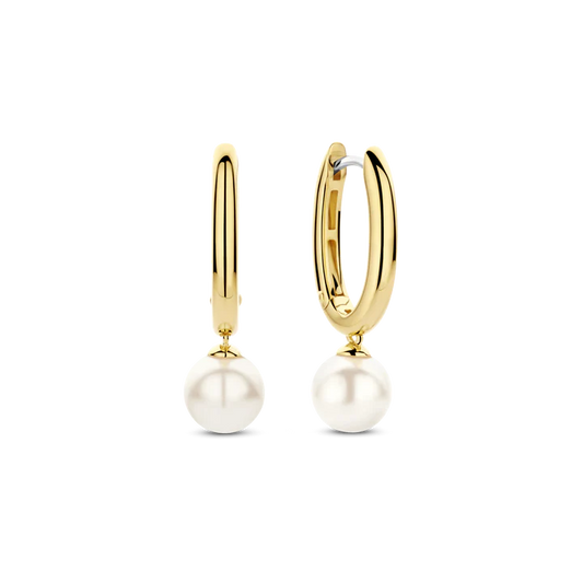 TISENTO GOLD PEARL DROP EARRINGS