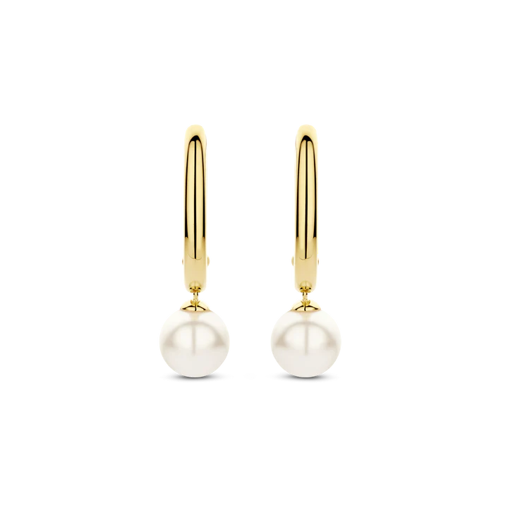 TISENTO GOLD PEARL DROP EARRINGS