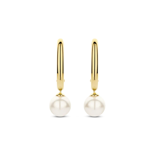 TISENTO GOLD PEARL DROP EARRINGS