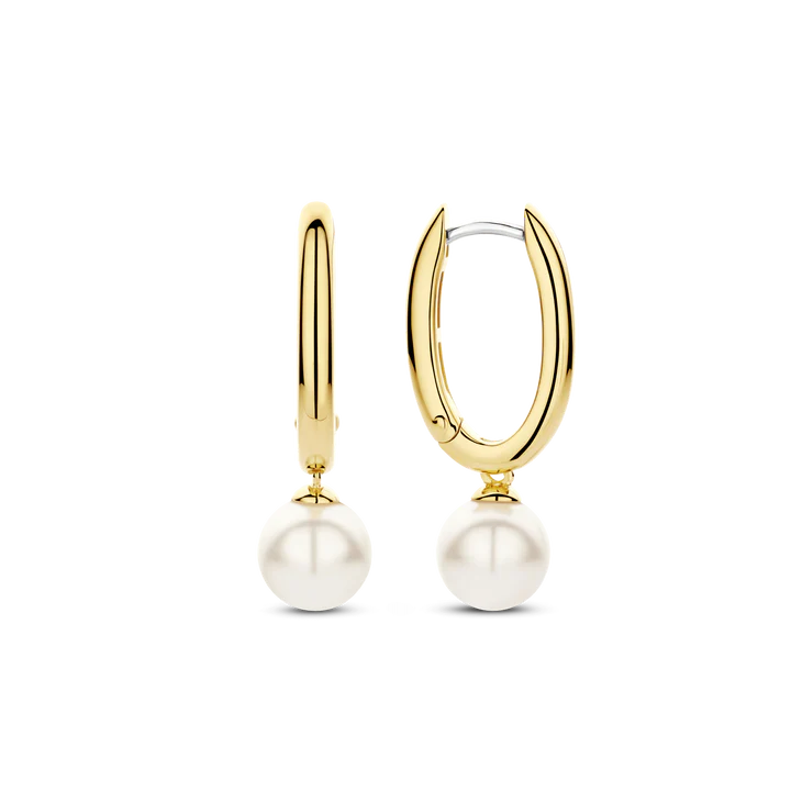 TISENTO GOLD PEARL DROP EARRINGS