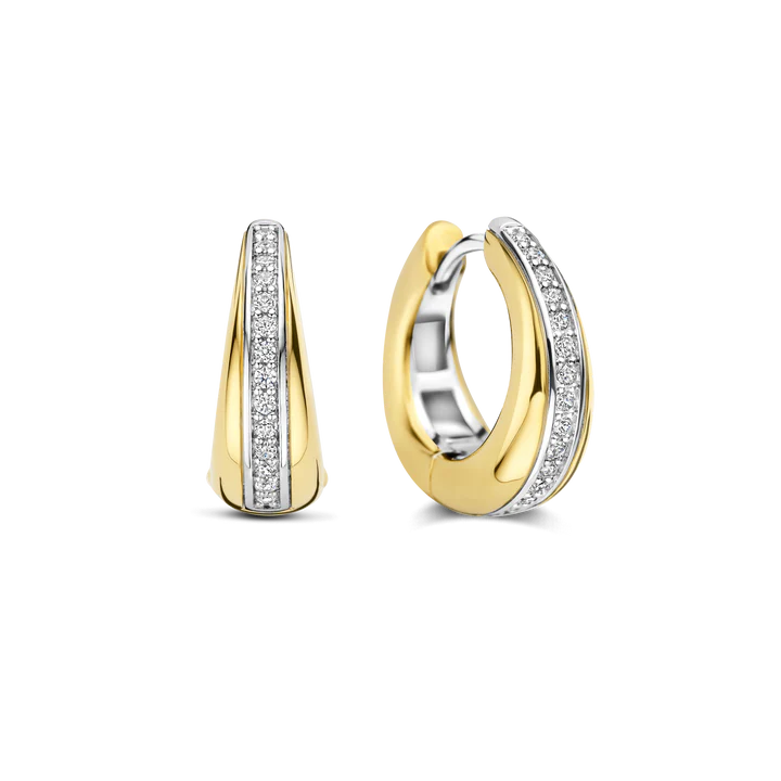 TISENTO GOLD CZ HOOP EARRINGS