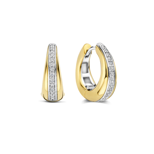 TISENTO GOLD CZ HOOP EARRINGS