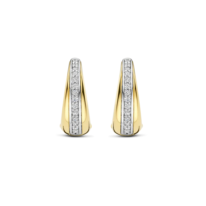 TISENTO GOLD CZ HOOP EARRINGS
