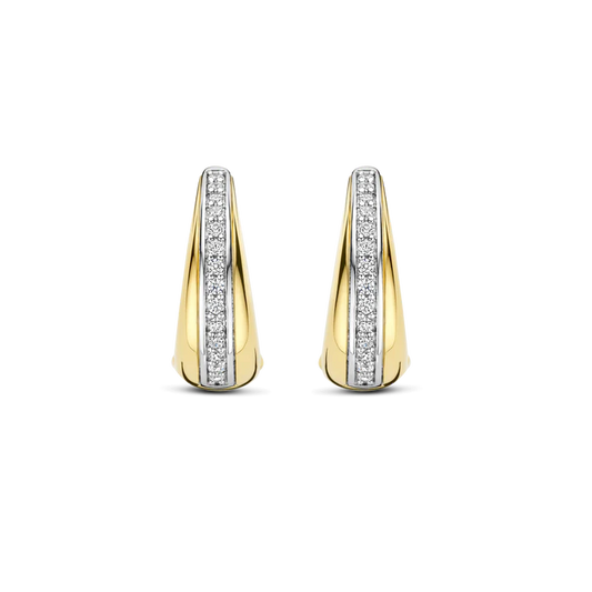 TISENTO GOLD CZ HOOP EARRINGS