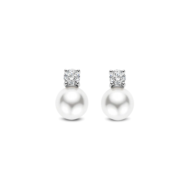 TISENTO PEARL & CZ STUD EARRINGS