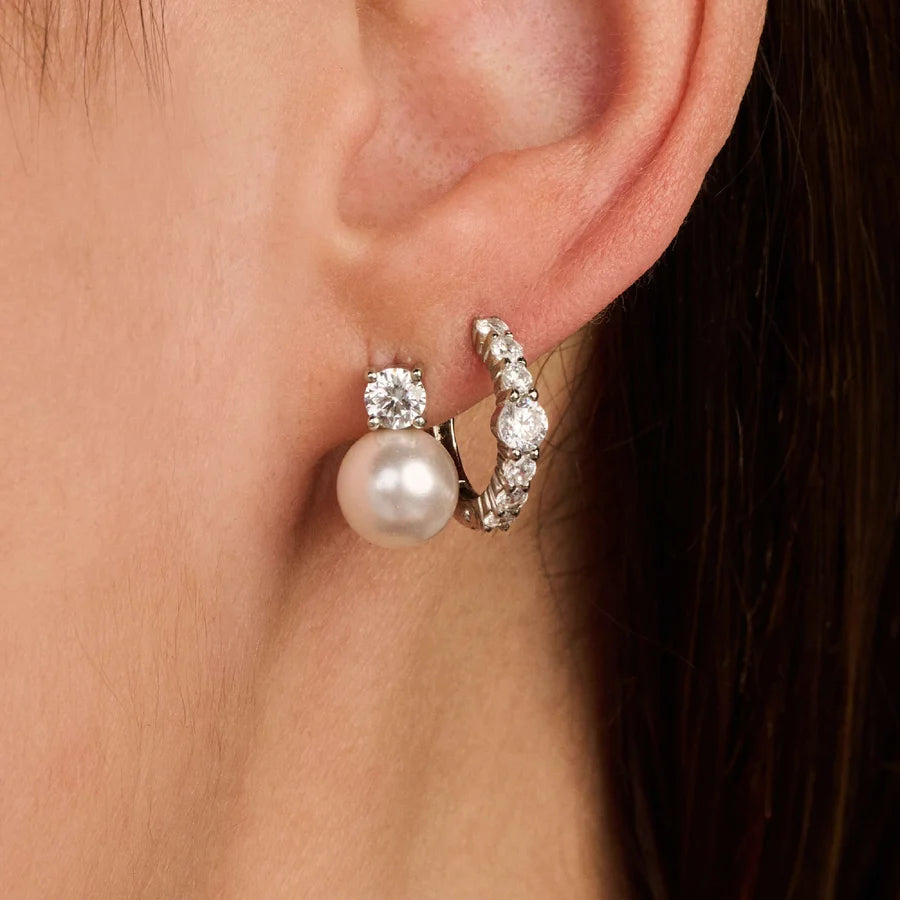 Tisento 14mm Tennis Hoop Earrings with stone