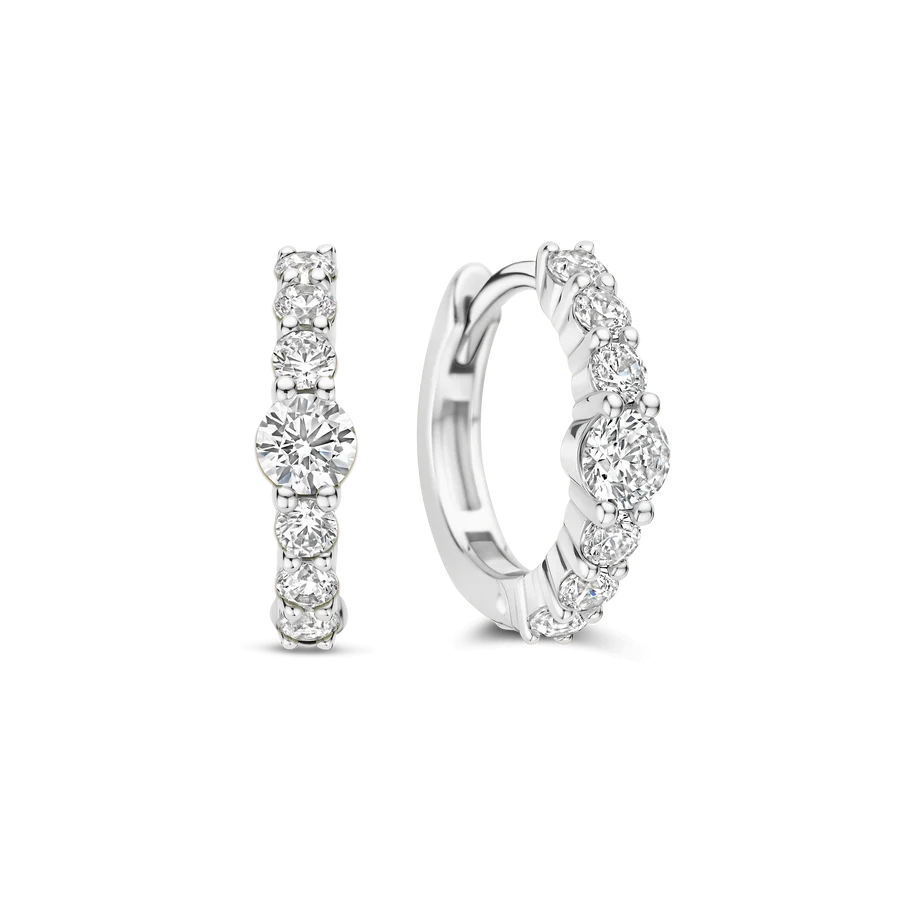 Tisento 14mm Tennis Hoop Earrings with stone