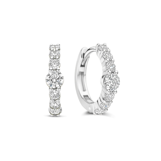 Tisento 14mm Tennis Hoop Earrings with stone