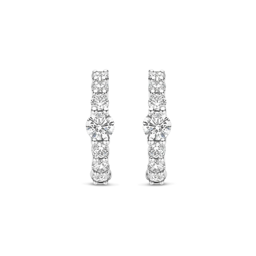 Tisento 14mm Tennis Hoop Earrings with stone