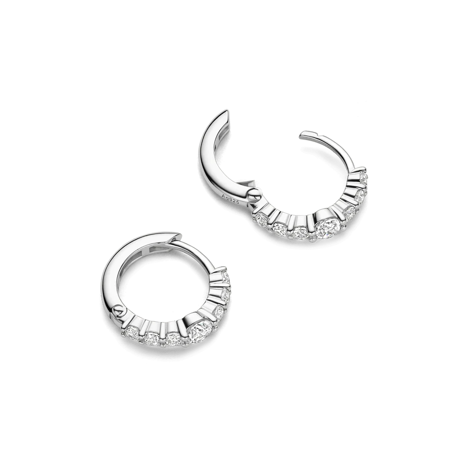 Tisento 14mm Tennis Hoop Earrings with stone