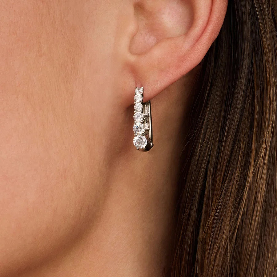 Tisento 20mm Oval Zirconia Hoops