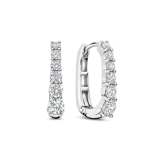 Tisento 20mm Oval Zirconia Hoops