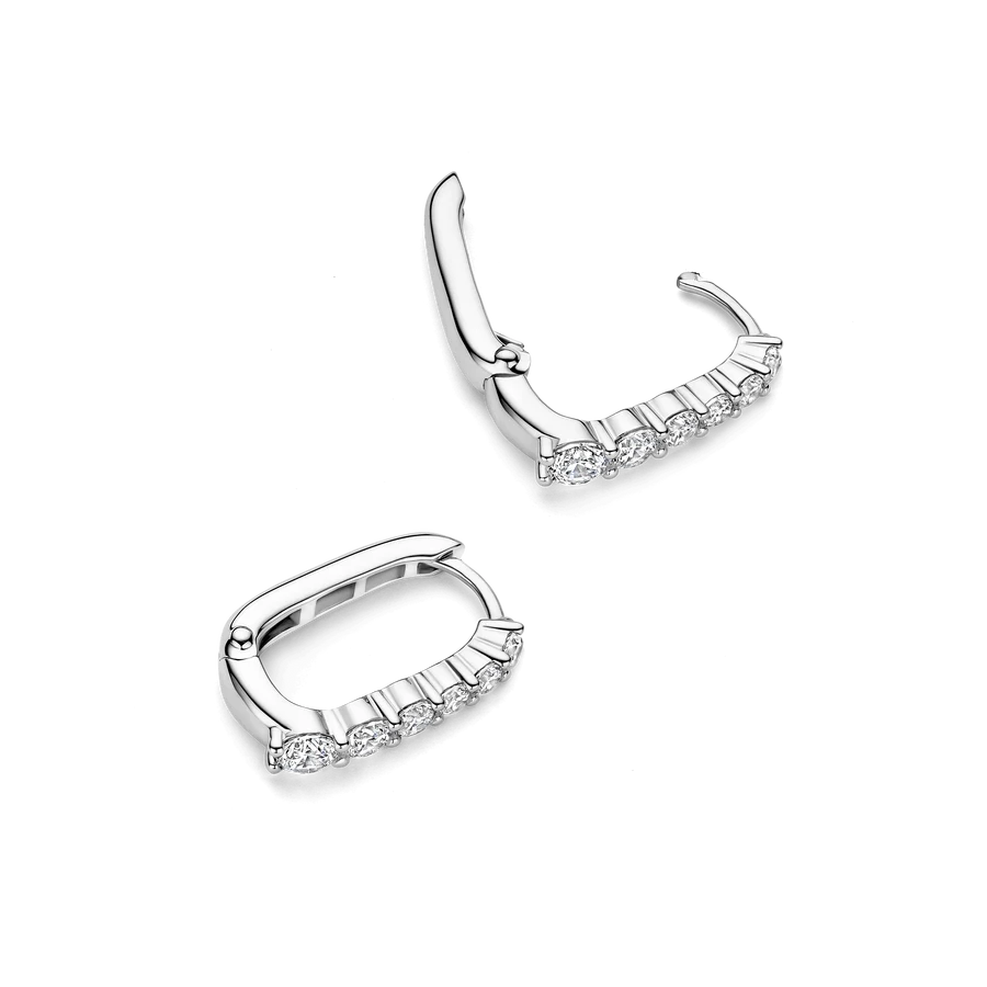 Tisento 20mm Oval Zirconia Hoops