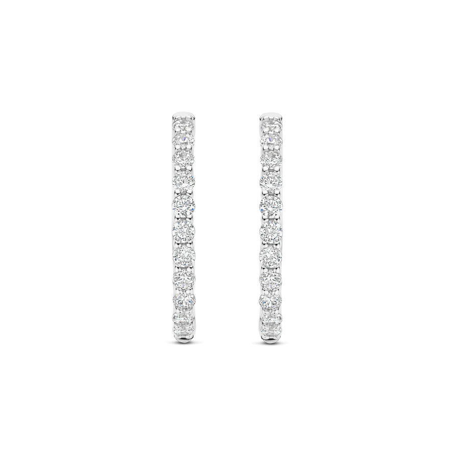 Tisento 21.5mm Large Cubic Zirconia Hoop Earrings
