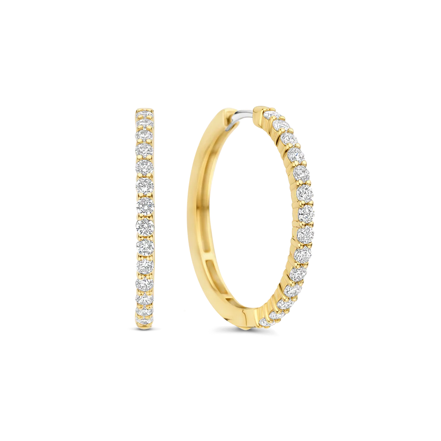 Tisento Gold 25.5mm Tennis Oversized Hoop Earrings