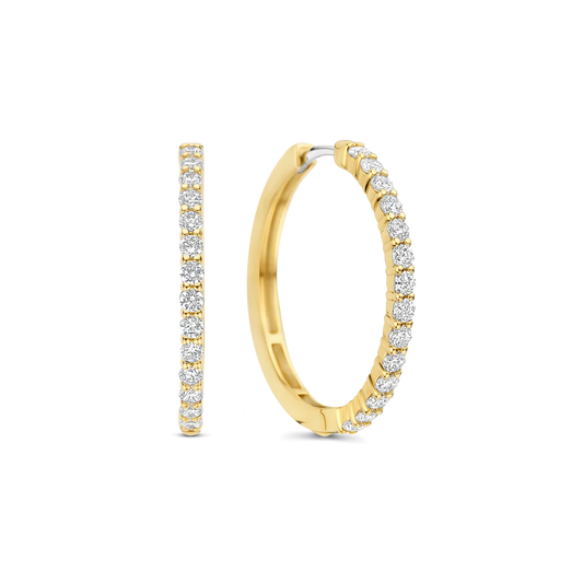 Tisento Gold 25.5mm Tennis Oversized Hoop Earrings