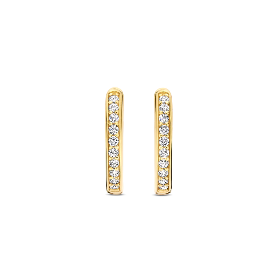 Tisento Gold 14mm Zirconia Hoop Earrings
