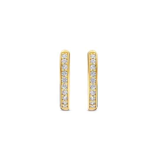 Tisento Gold 14mm Zirconia Hoop Earrings