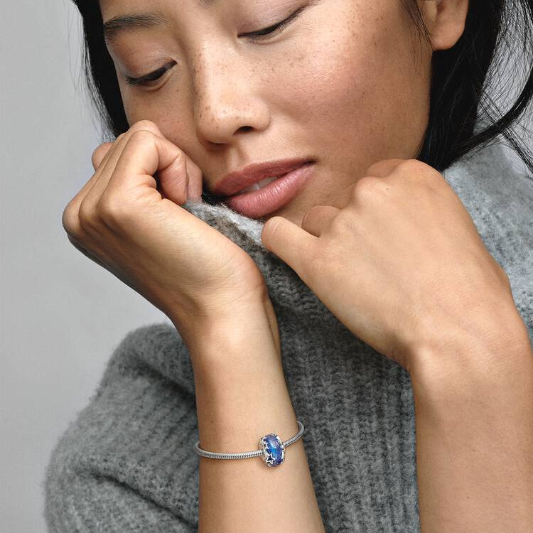 Galaxy Blue & Star Murano Pandora Charm