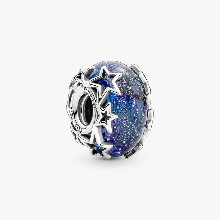 Galaxy Blue & Star Murano Pandora Charm
