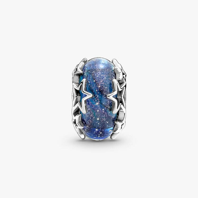 Galaxy Blue & Star Murano Pandora Charm