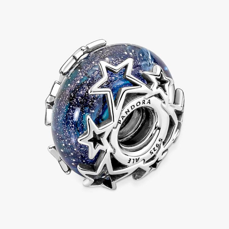 Galaxy Blue & Star Murano Pandora Charm