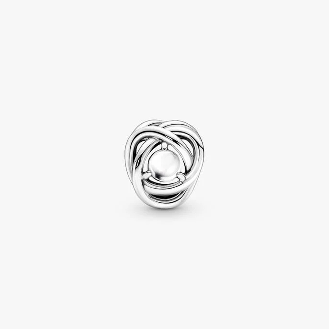 June White Mother of Pearl Eternity Circle Charm