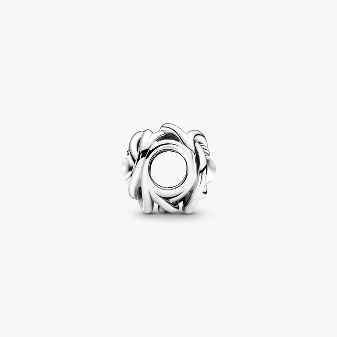 June White Mother of Pearl Eternity Circle Charm