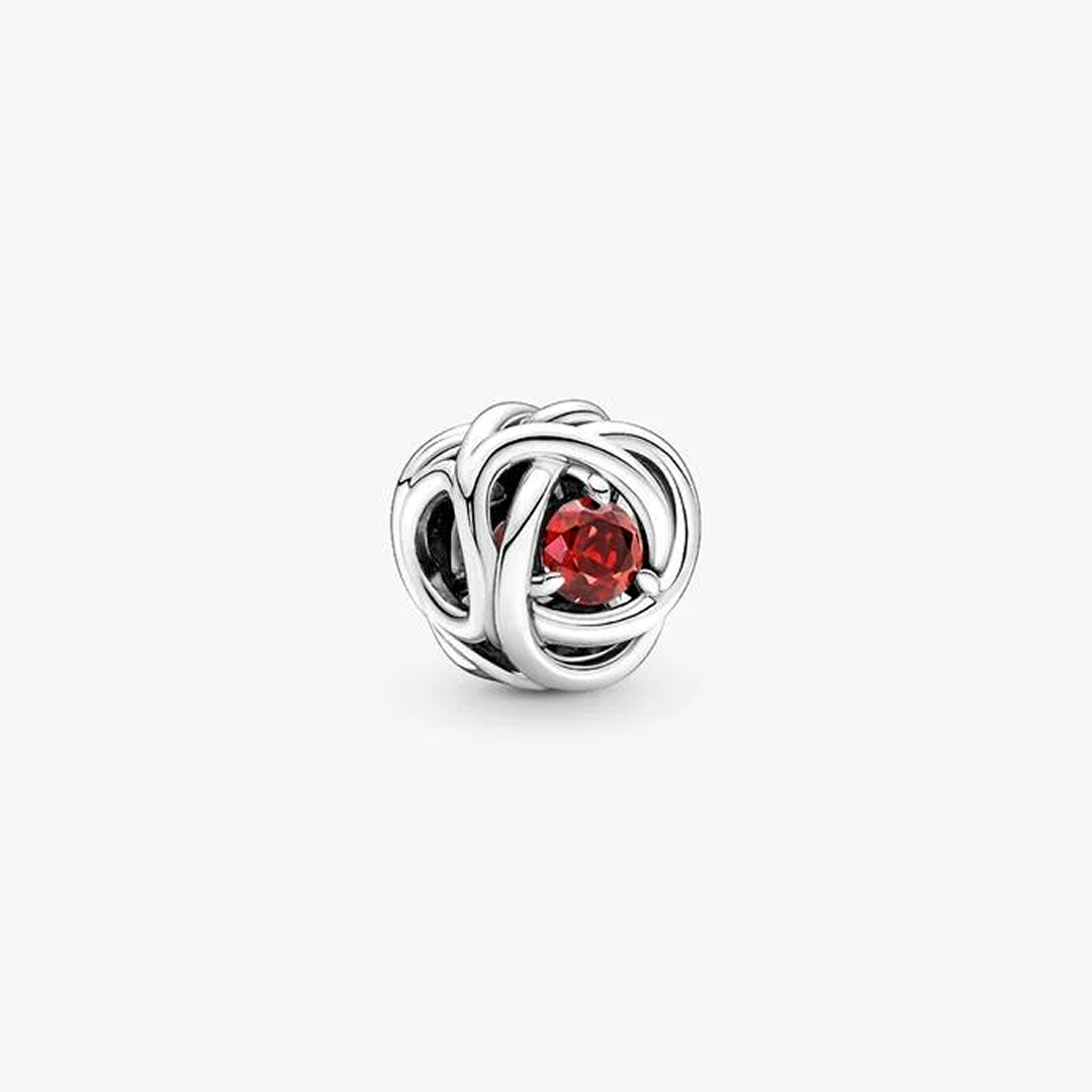 Braided openwork silver charm-July Birthstone