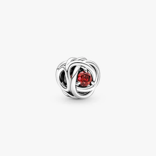 Braided openwork silver charm-July Birthstone