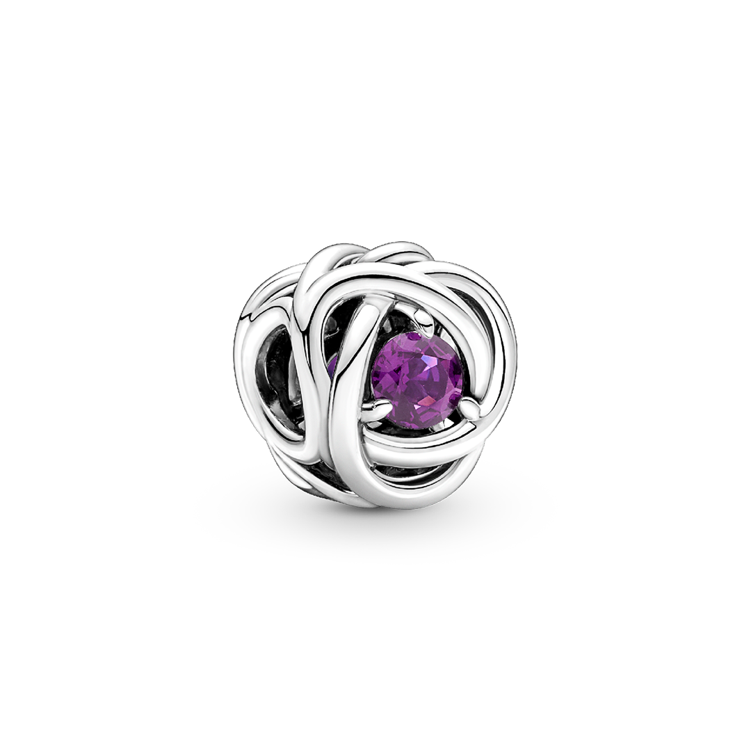 February Birthstone Eternity Circle Charm